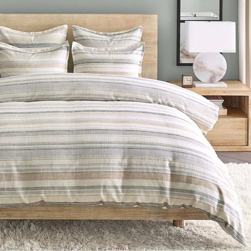 Pottery Barn Clayton Striped Cotton King/Cal King  Duvet Cover - New With Tags